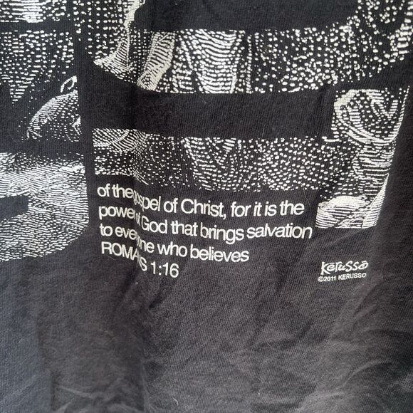VTG Gustave Dore I am Not Ashamed Jesus Christian Kerusso Art T-Shirt Size XL - Picture 3 of 5